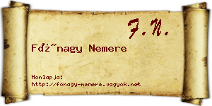 Fónagy Nemere névjegykártya